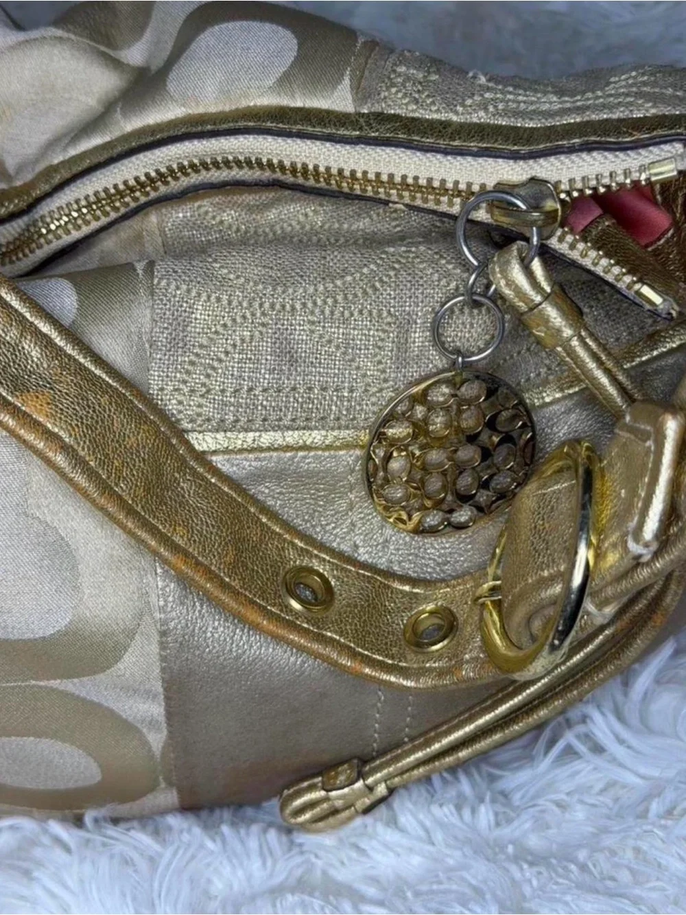 Gold Coach Patchwork Bag